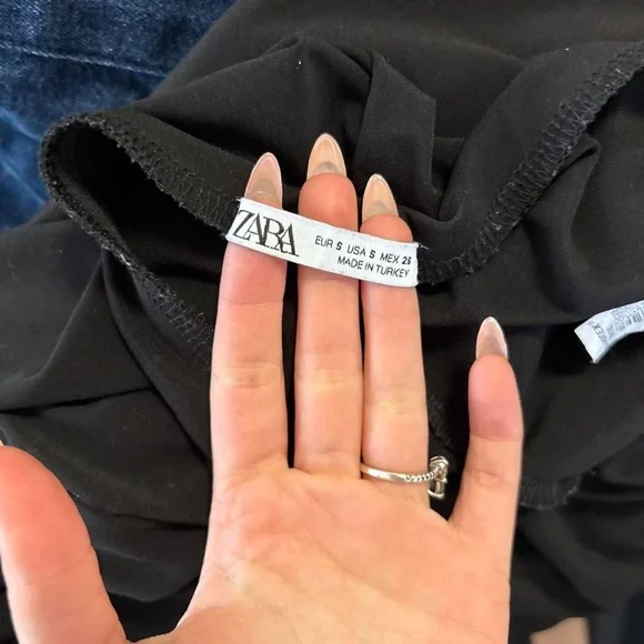 Zara Black Wide-Leg Women's Pants - Picture 4 of 5